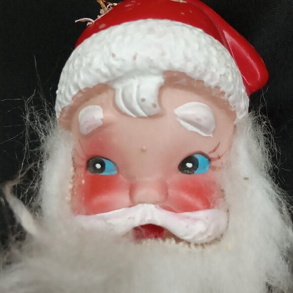 Mid Century Modern Christmas Ornament Plastic Santa Head Bulb Cover 1950s - Picture 11 of 11